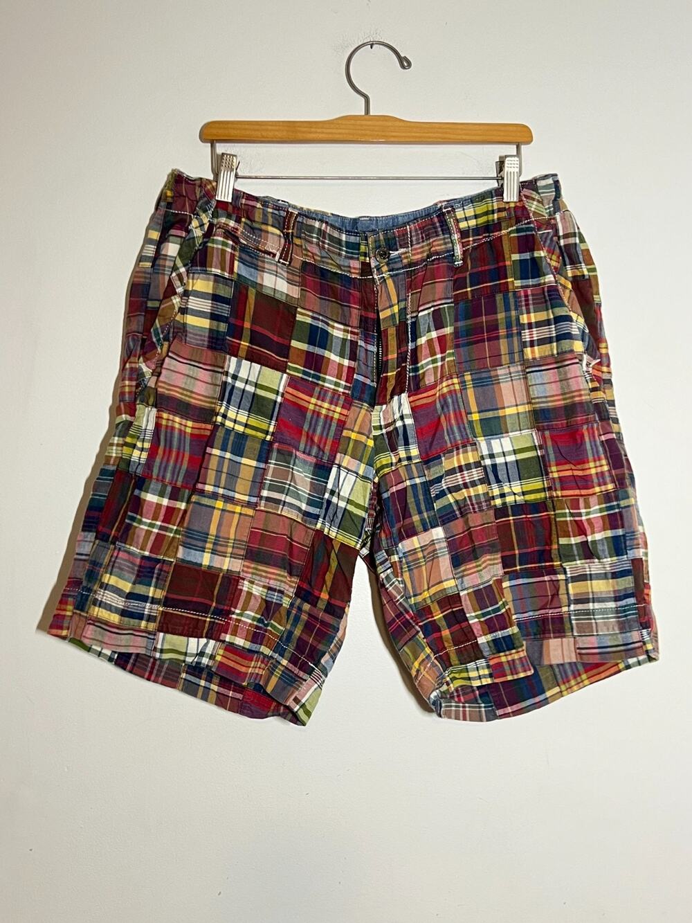 VTG Polo Ralph Lauren Men's EUC Multicolor 100% Cotton Madras Shorts Size 35